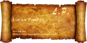 Luria Pamfil névjegykártya